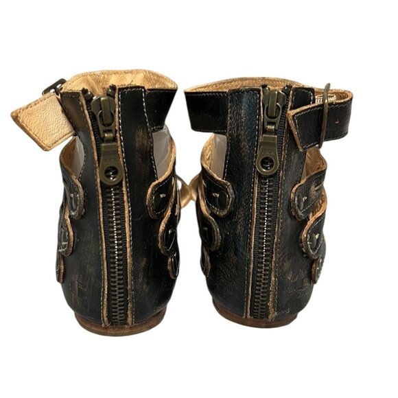 Bed STU Artemis Flat Caged Sandal Black Distressed Size 7 - Picture 6 of 8